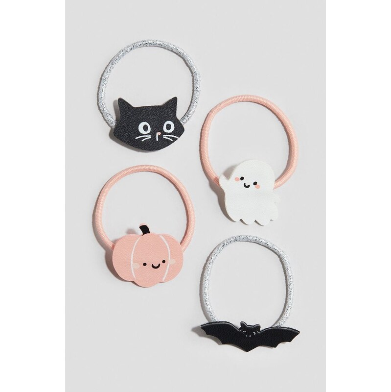 H&M - Gumička do vlasů s aplikací 4 kusy - černá 108161742