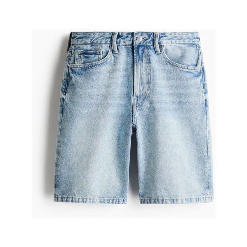 H&M - Džínové šortky Relaxed - Světlý Denim Blue