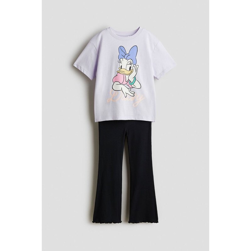 H&M - Dvoudílná sada top a legíny - Fialová/Kačka Daisy