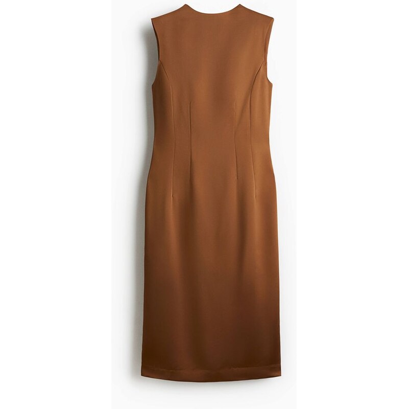 H&M - Přiléhavé šaty midi - Hnědá
