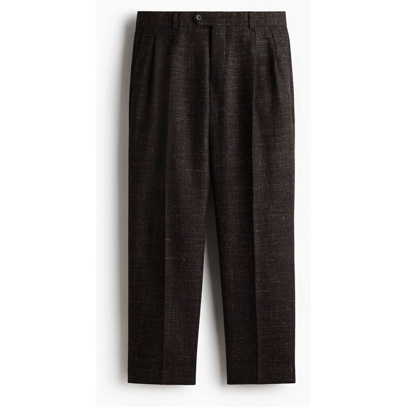 H&M - Společenské kalhoty z vlněné směsi Regular Fit - Tmavě