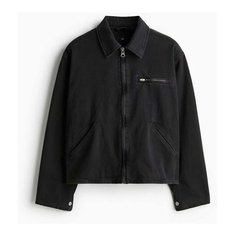 H&M - Plátěná bunda workwear - Tmavě Šedá