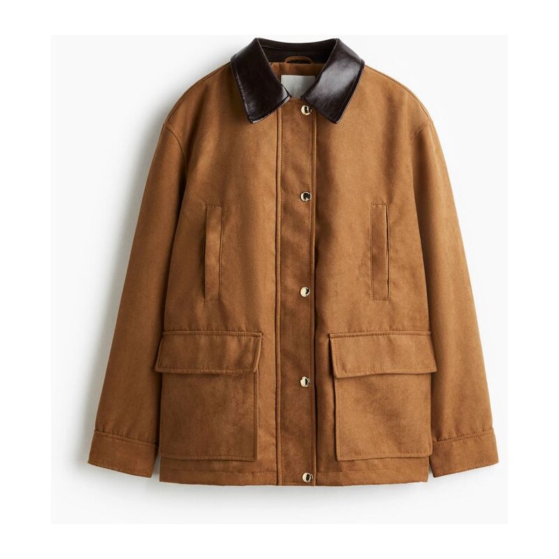 H&M - Oversized bunda - Tmavě Béžová