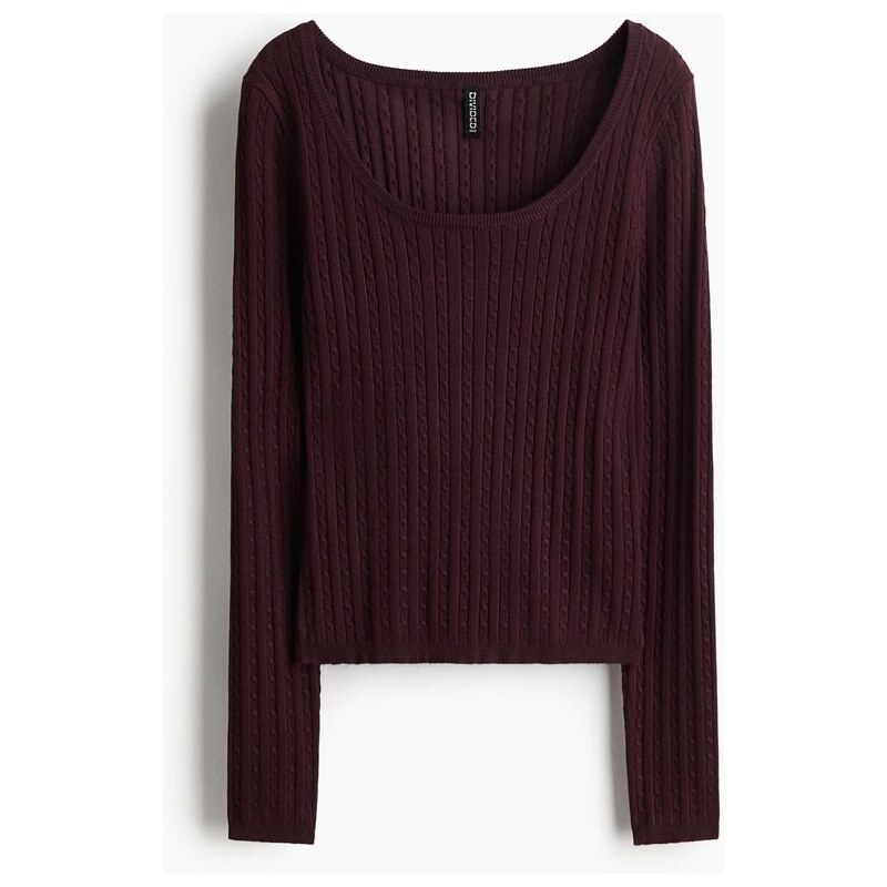 H&M - Svetrs copánkovým vzorem - červená 108209625