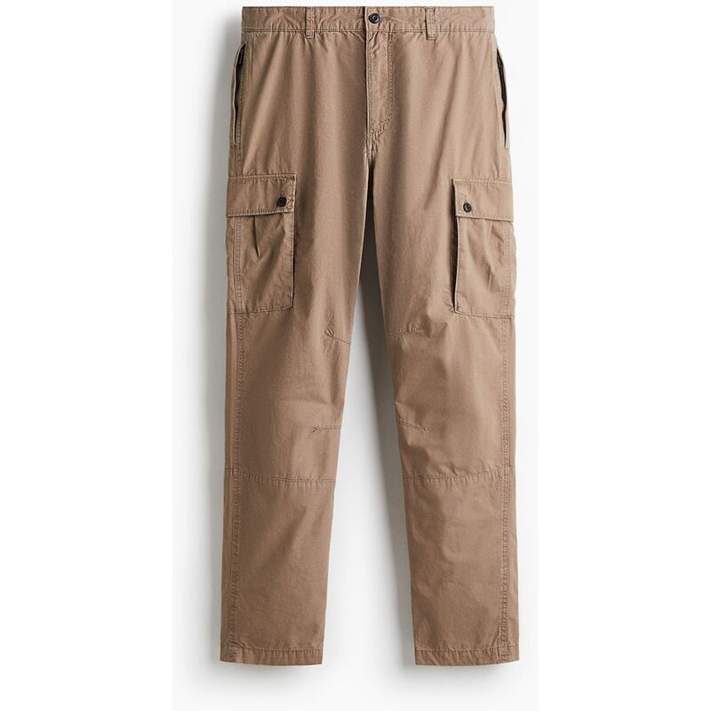 H&M - Kalhoty cargo Regular Fit - Béžová