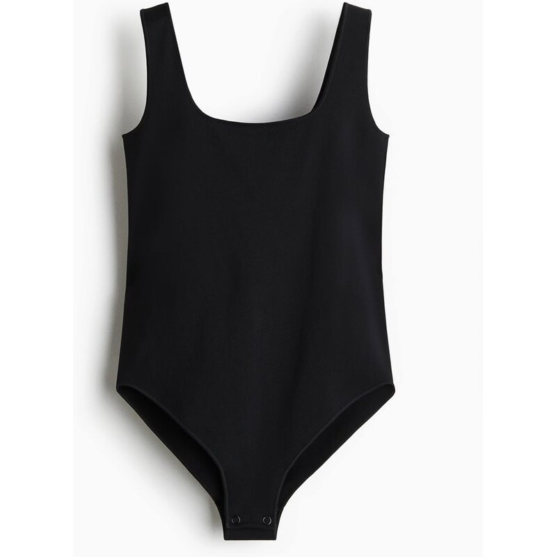 H&M - Bezešvé body light shape - černá 108301342