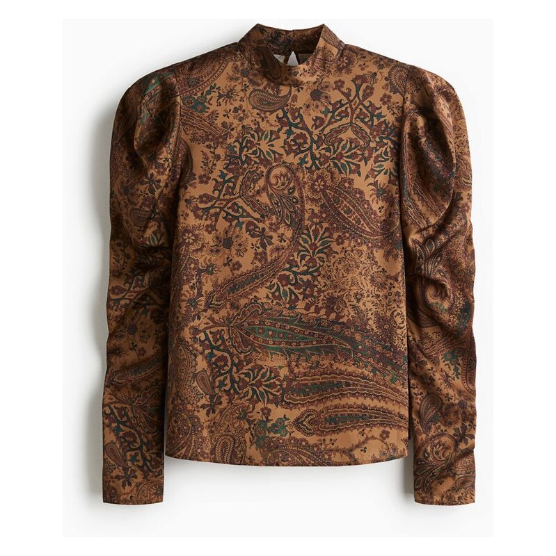 H&M - Halenkas nabíraným rukávem - žlutá 108301480