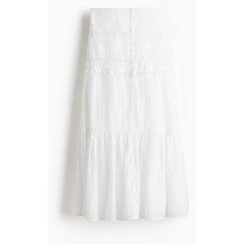 H&M - Bavlněná maxisukně - bílá 108301518