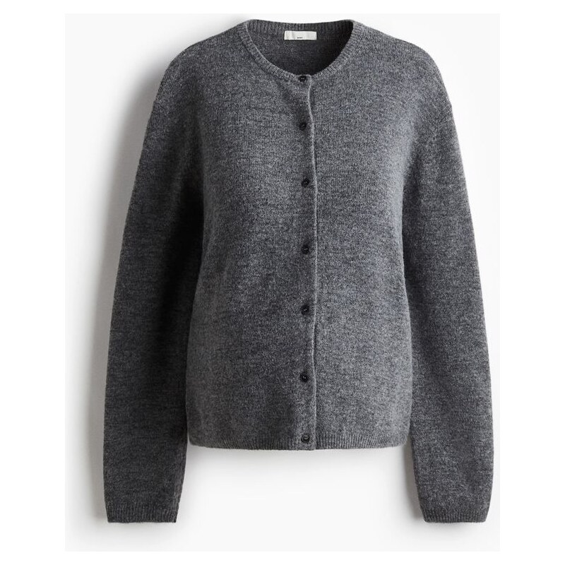 H&M - MAMA Propínací svetr z jemného úpletu - šedá 108301812