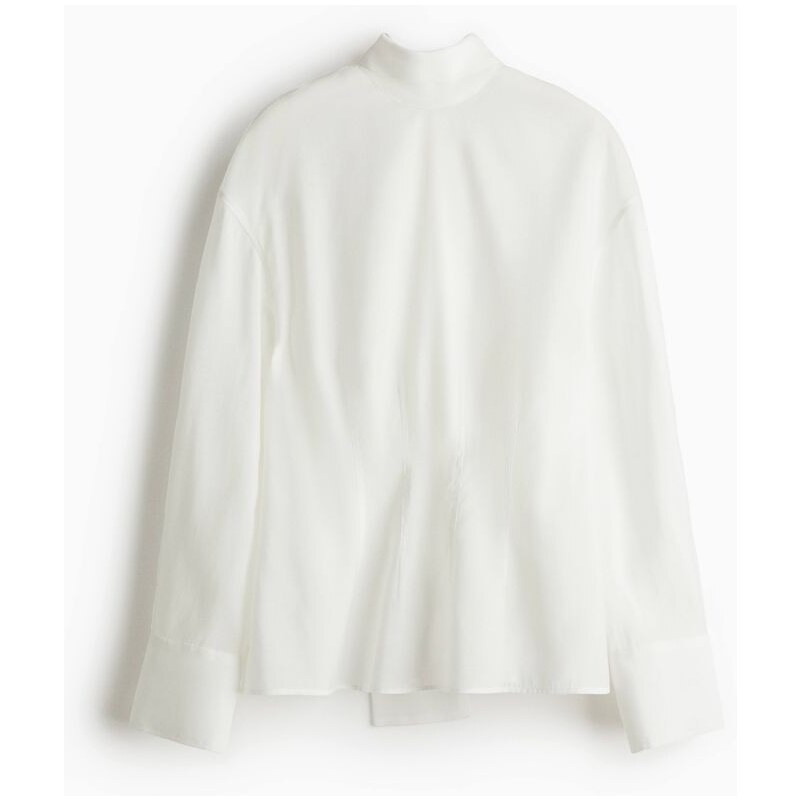 H&M - Halenkas mašlí u krku - bílá 108301909