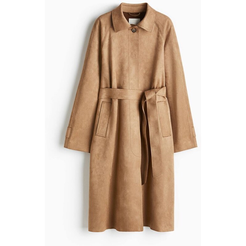 H&M - Kabáts vázacím páskem - Béžová