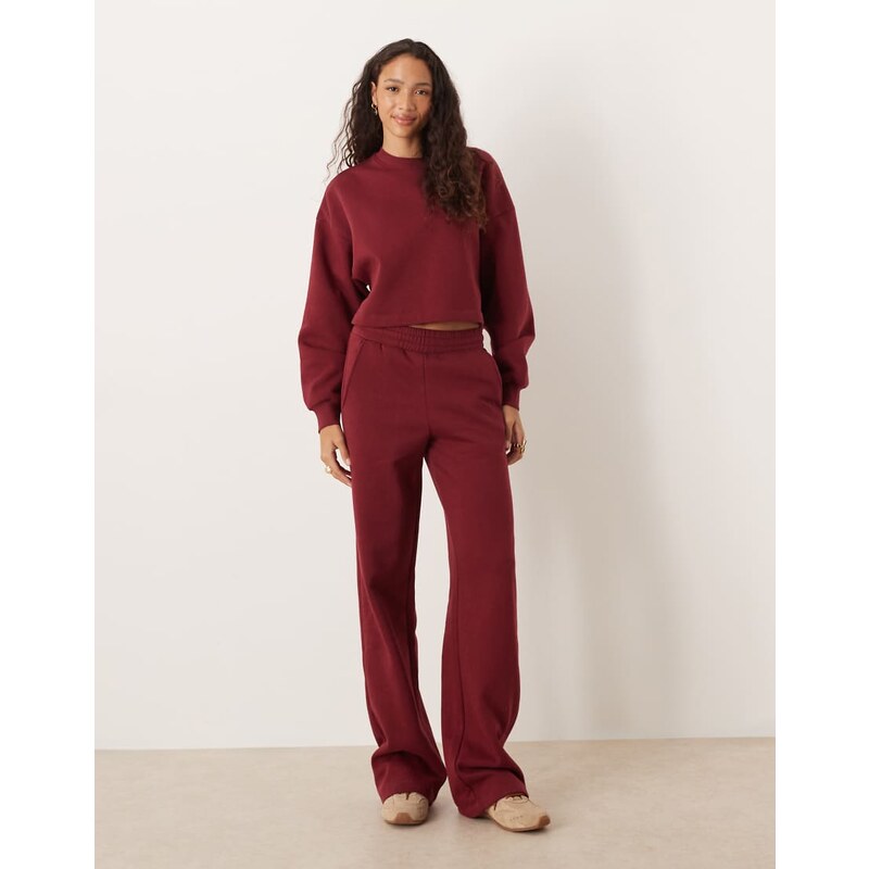 JJXX wide leg jogger in burgundy-Red 115592758