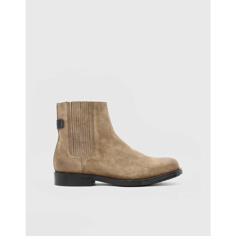 AllSaints Bloom suede chelsea boot in stone grey - GREY