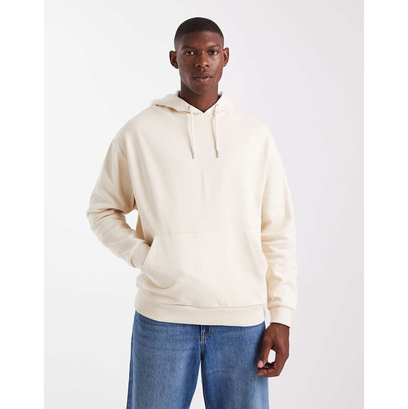 ASOS DESIGN essentials oversized hoodie in off white