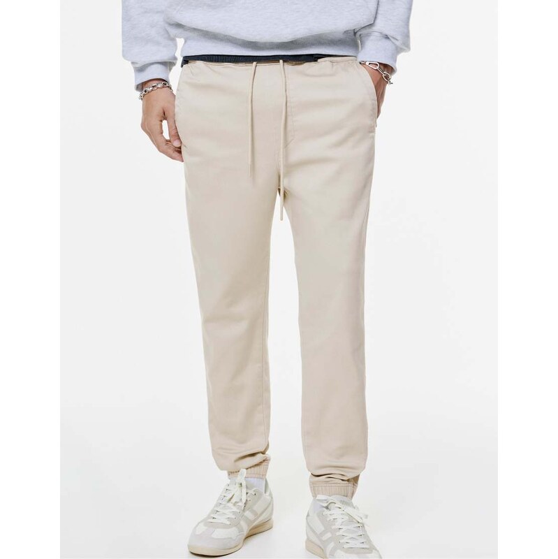 Pull&Bear Comfort joggers in stone-Neutral