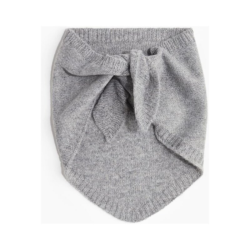 H&M - Trojúhelníkový pletený šál - Šedý Melír