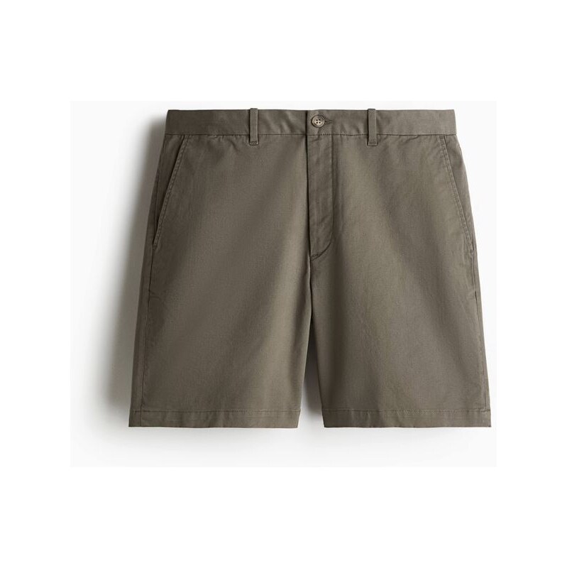 H&M - Šortky chino Regular Fit - Khaki Zelená