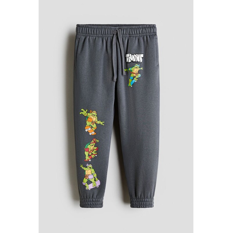 H&M - Kalhoty joggers tištěným motivem - Tmavě Šedá/Tmnt