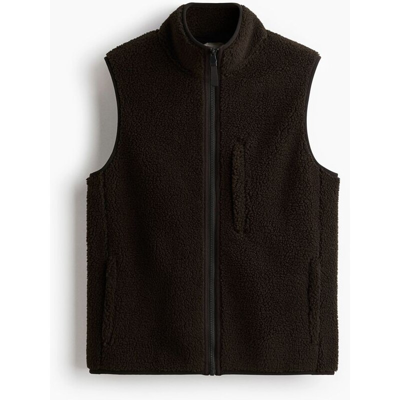 H&M - Plyšová sportovní vesta Regular Fit - Černá