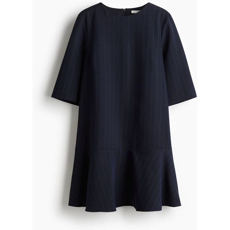H&M - Šaty shift dresss kolovou sukní - Námořnická Modř/Úzký