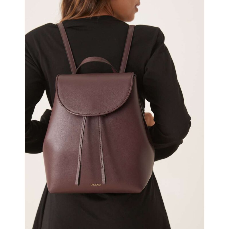 Calvin Klein foil logo backpack in burgundy-Red 115746228