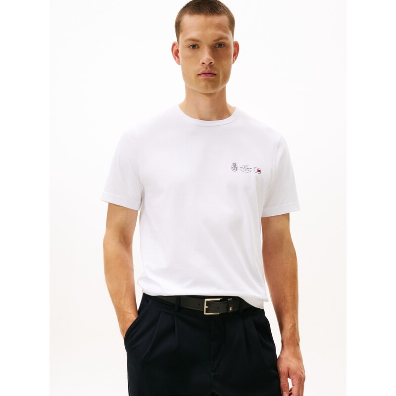 Tommy Hilfiger Small Crest Outline Tee WHT