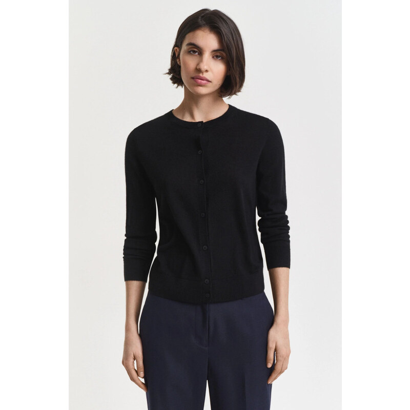 KARDIGÁN GANT FINE MERINO C-NECK CARDIGAN BLACK