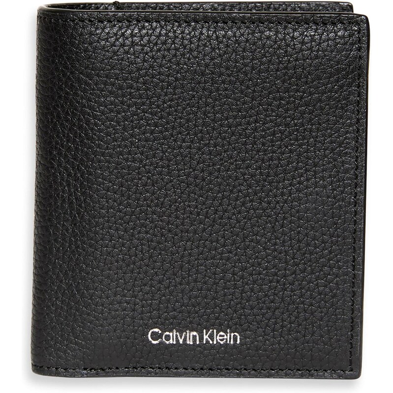 Calvin Klein Peněženka Full-grain RFID Trifold černá / stříbrná