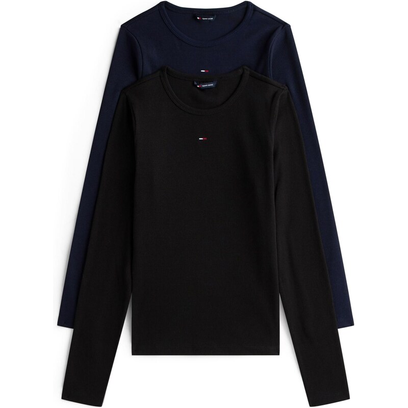 Tommy Jeans Tričko ESSENTIAL marine modrá / černá
