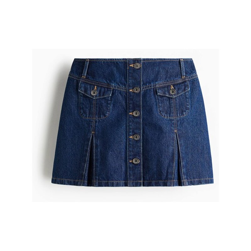 H&M - Denim mini skirt - Tmavý Denim Blue