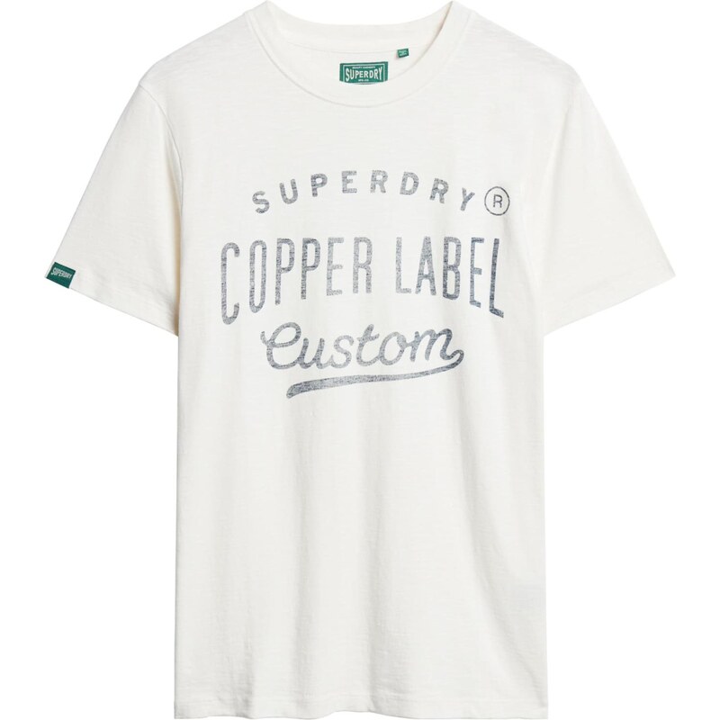 Superdry & Co Tričko Copper kouřově modrá / bílá