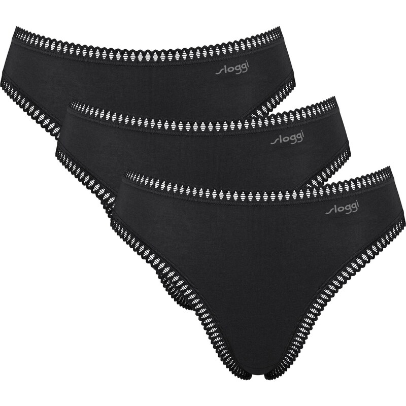 Dámské kalhotky SLOGGI GO CRUSH HIGH LEG 3PACK 0004 - BLACK