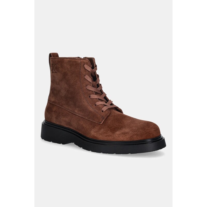 Calvin Klein Semišové boty Calvin Klein COMBAT ESS LACE UP ZIP