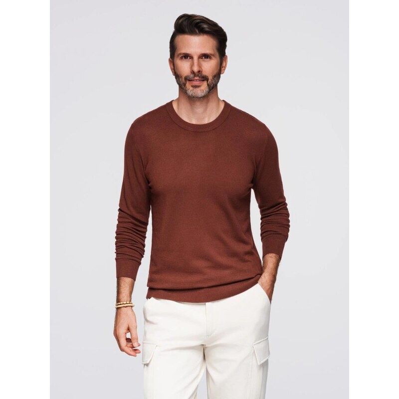Ombre Clothing Jedinečný bordó pánský svetr V4 SWSW-0183