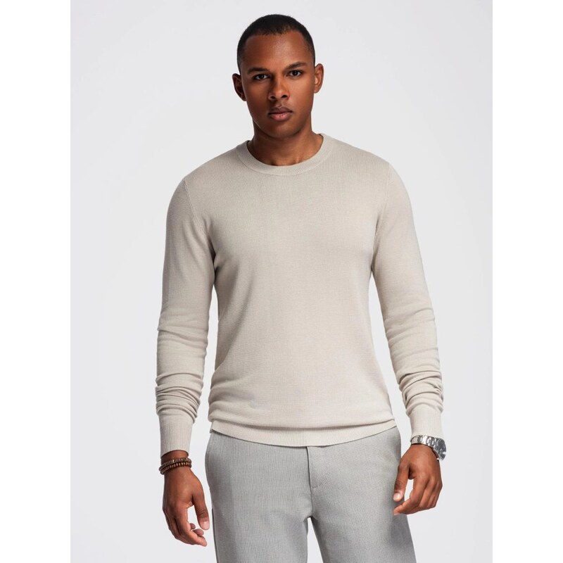 Ombre Clothing Jedinečný béžový pánský svetr V3 SWSW-0183