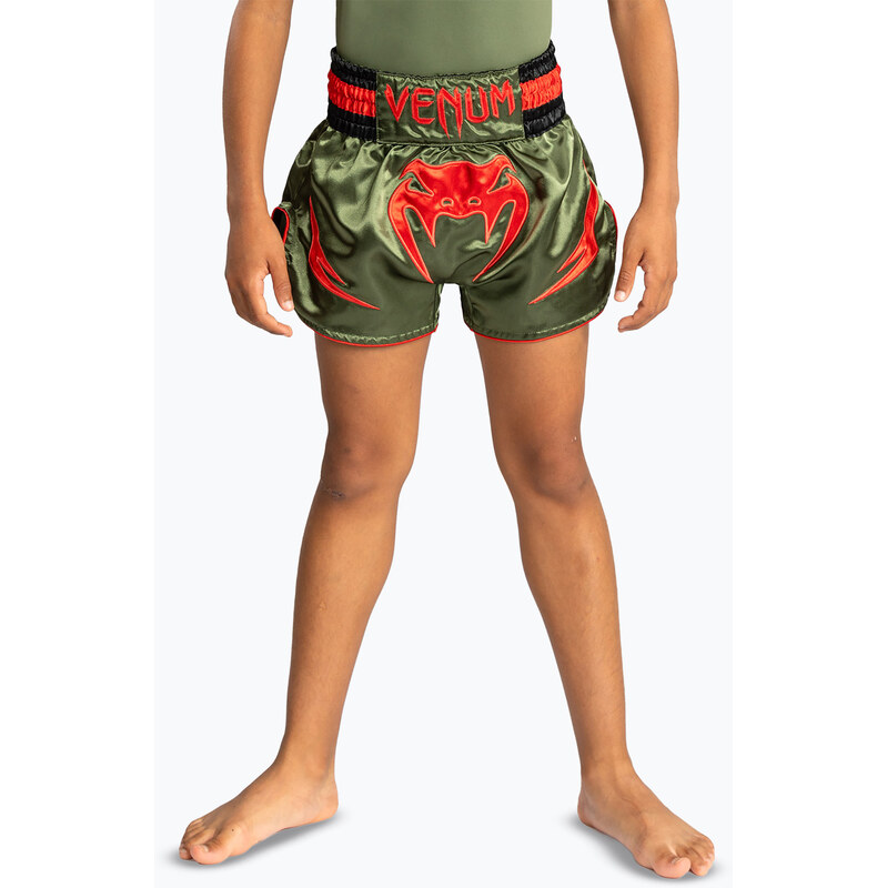 Dětské tréninkové šortky Venum Inferno Kids Muay Thai army green