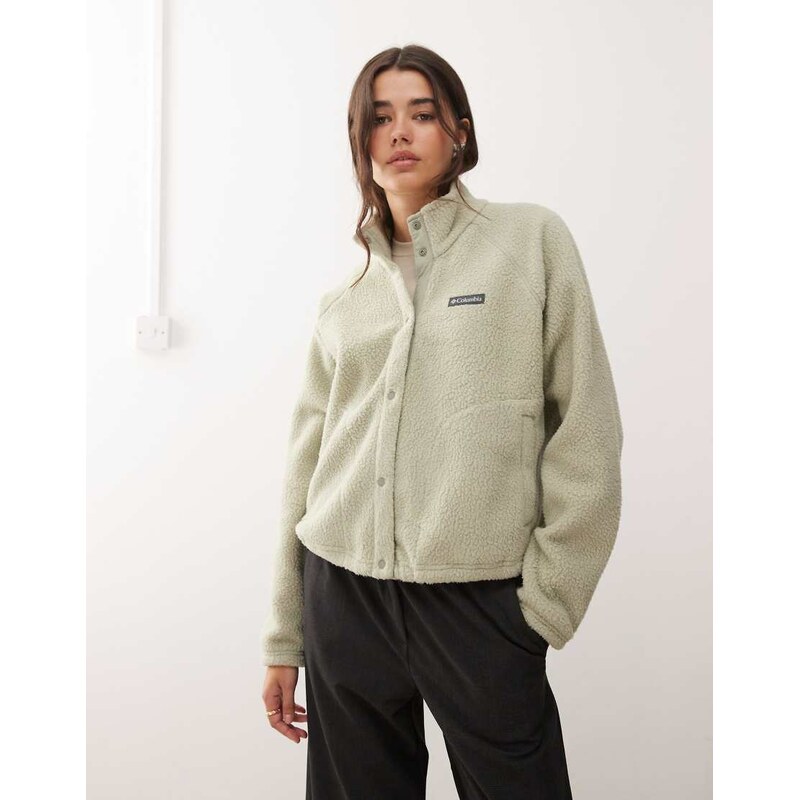 Columbia Jasper Ridge pebbled full snap fleece in green