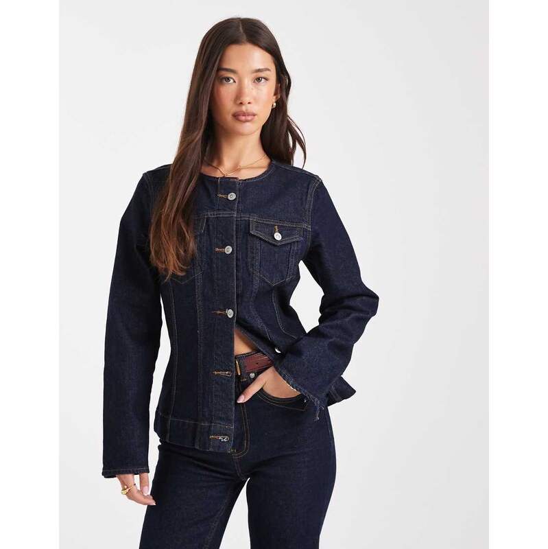 ONLY fitted denim jacket co-ord in indigo-Blue