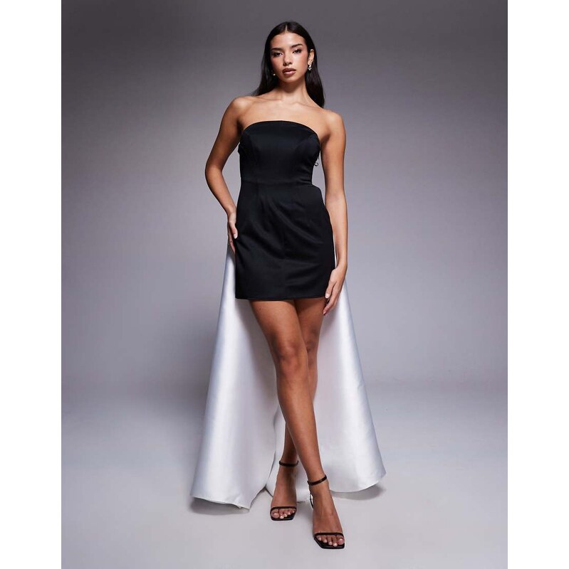 ASOS DESIGN Premium bandeau domed pencil with exaggerated tail