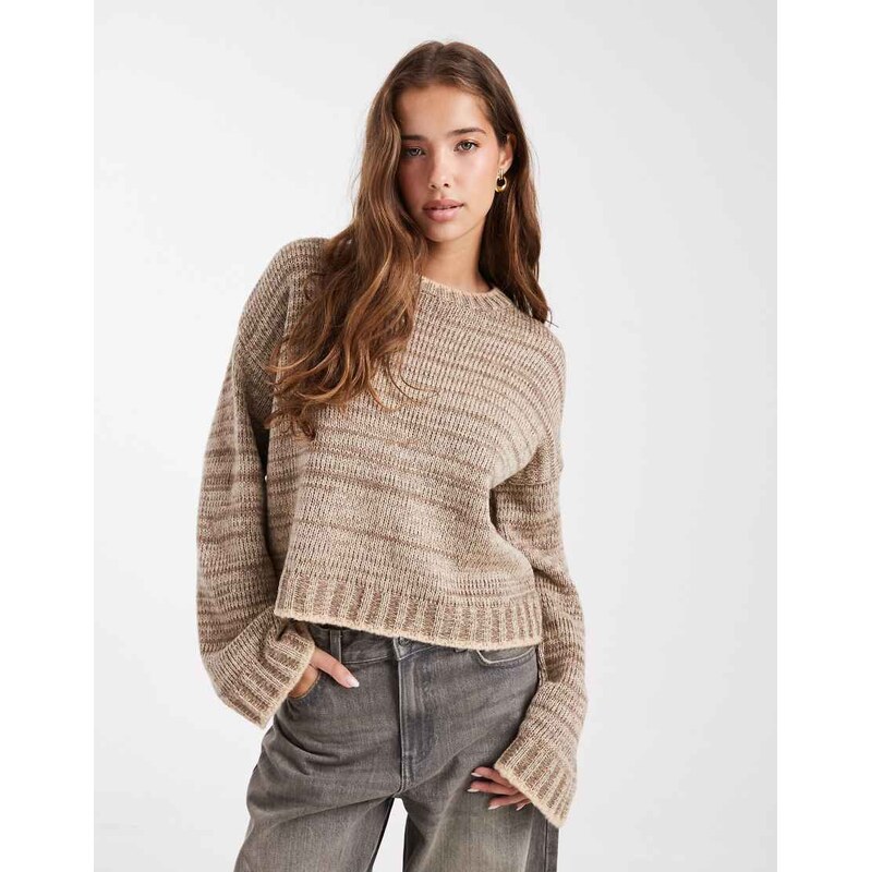 ASOS DESIGN multiply knit jumper in beige-Neutral 108320189
