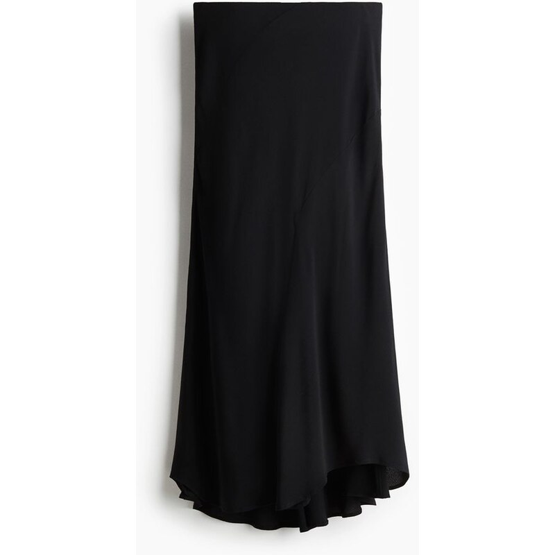 H&M - Asymetrická sukně midi - Černá