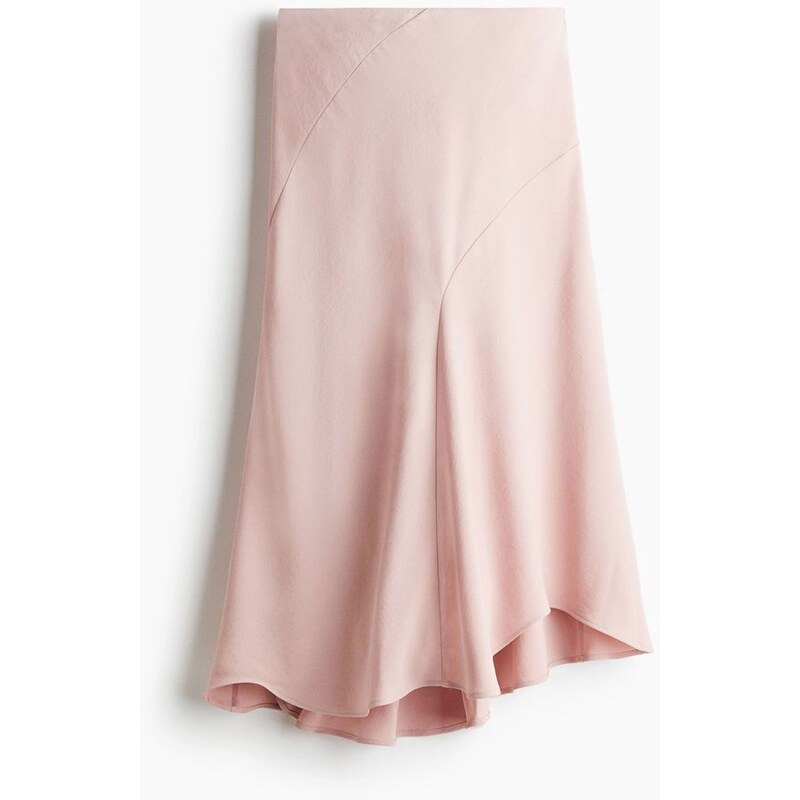 H&M - Asymetrická sukně midi - Tlumená Růžová