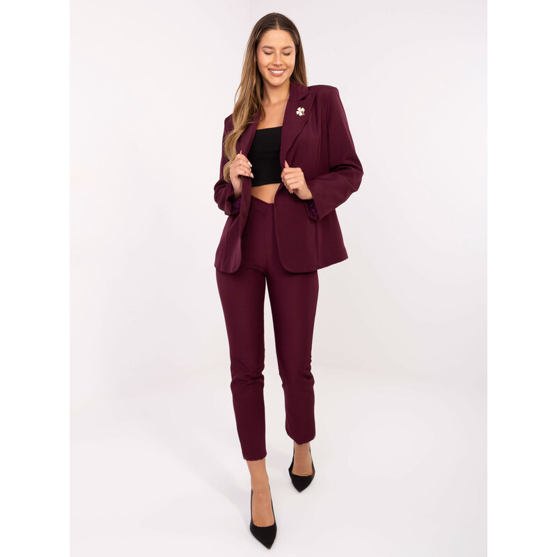 RUE PARIS Blazer-IT-MA-FL8391.87-burgundy