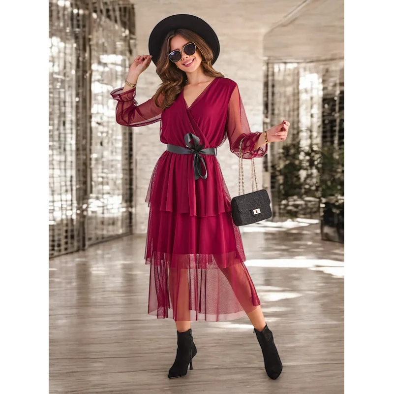 Resti Womens long dress with ruffles