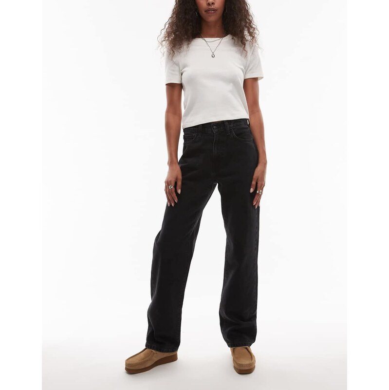 Carhartt WIP noxon high waisted straight leg jeans in black 108323163