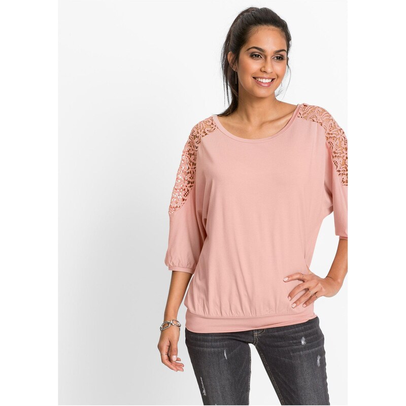 bonprix Oversize tričko z viskózové směsi růžová Žena 115745724