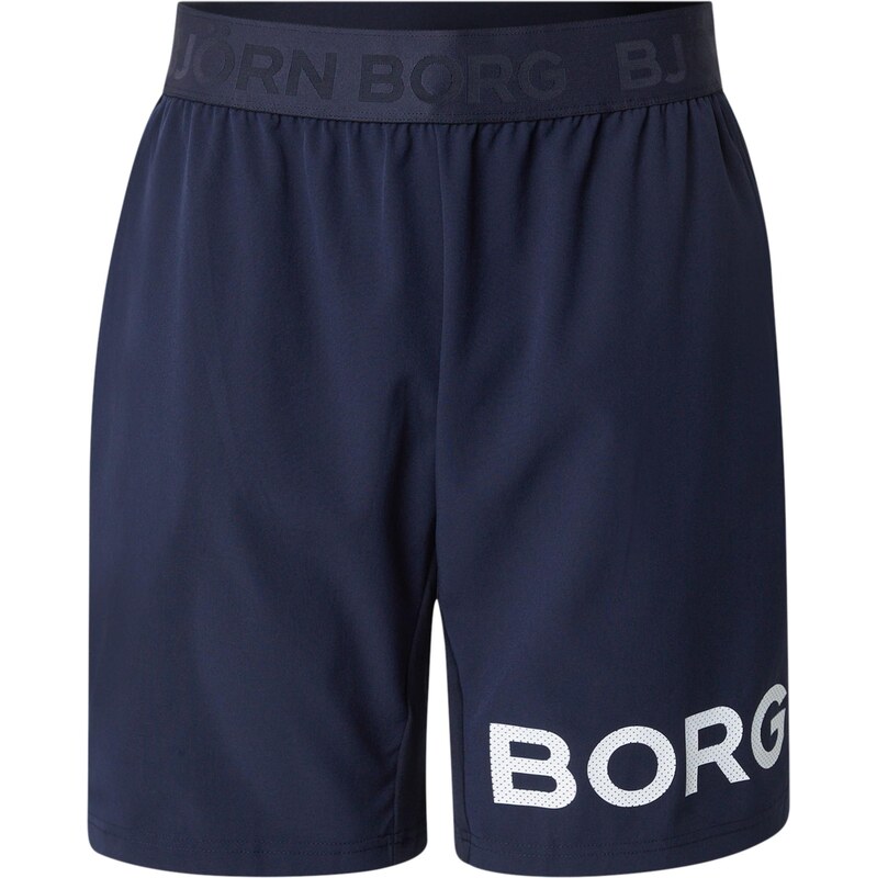 BJÖRN BORG Sportovní kalhoty tmavě modrá / bílá 108621168