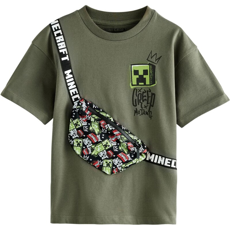 Next Tričko khaki / jablko / černá