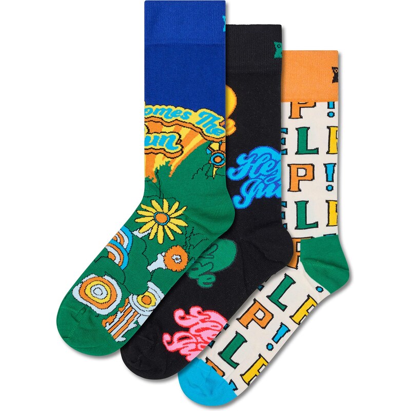 Happy Socks Ponožky The Beatles enciánová modrá / trávově zelená / 108325697