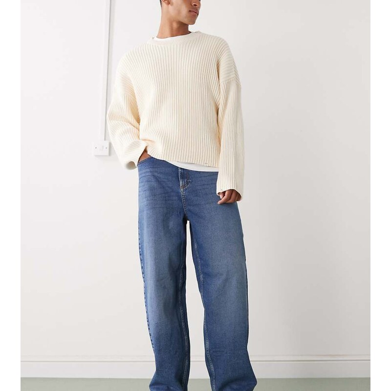 COLLUSION X001 antifit mid rise jean in mid blue